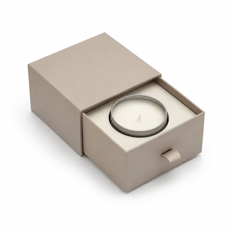 Boîte tiroir pour bougie en boîte métallique