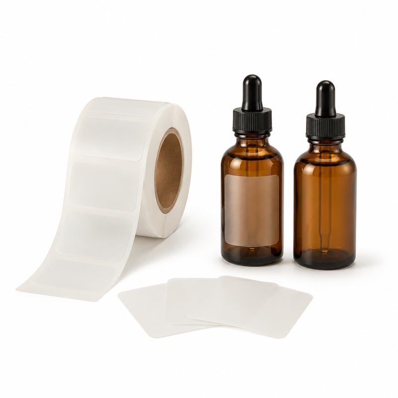 Étiquettes givrées pour flacons de sérum