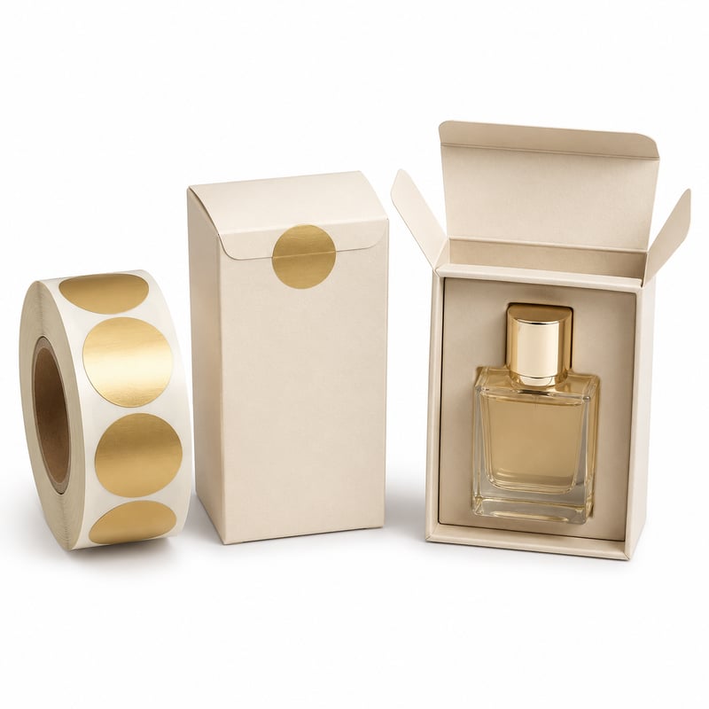 Étiquettes métalliques de scellement pour parfums