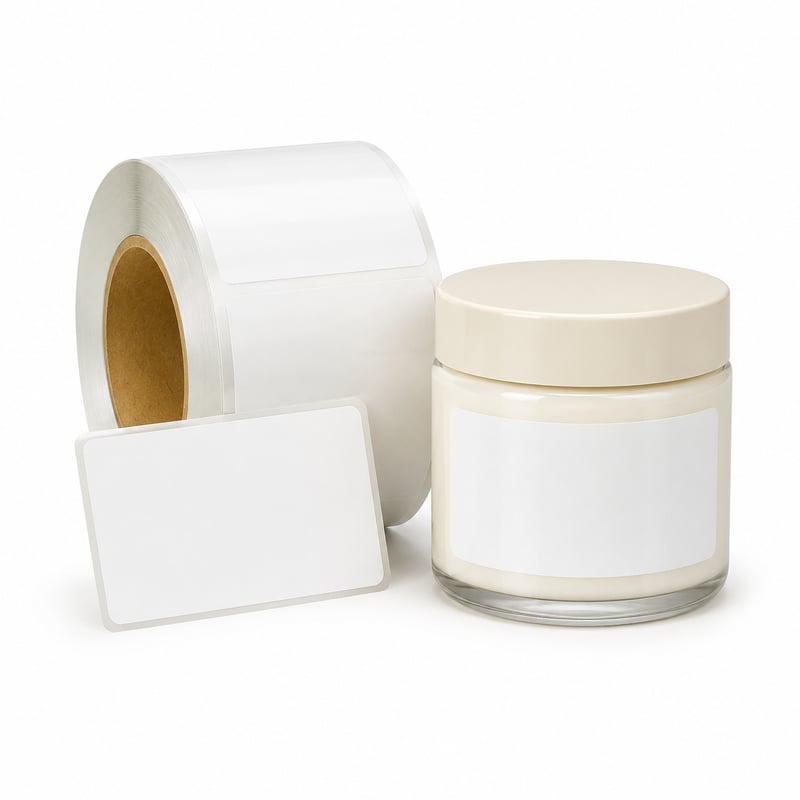 Étiquettes transparentes pour pots de soins de la peau