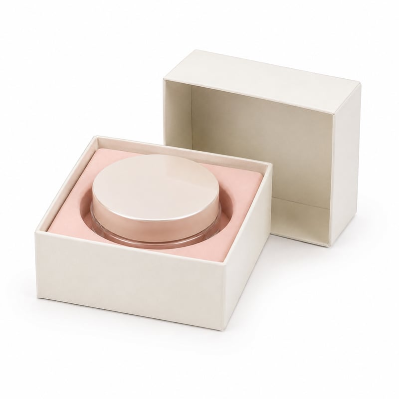 Boîte à couvercle et fond pour crème visage