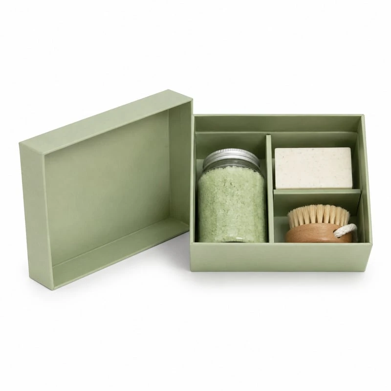 Boîte à couvercle et fond pour coffret de bain