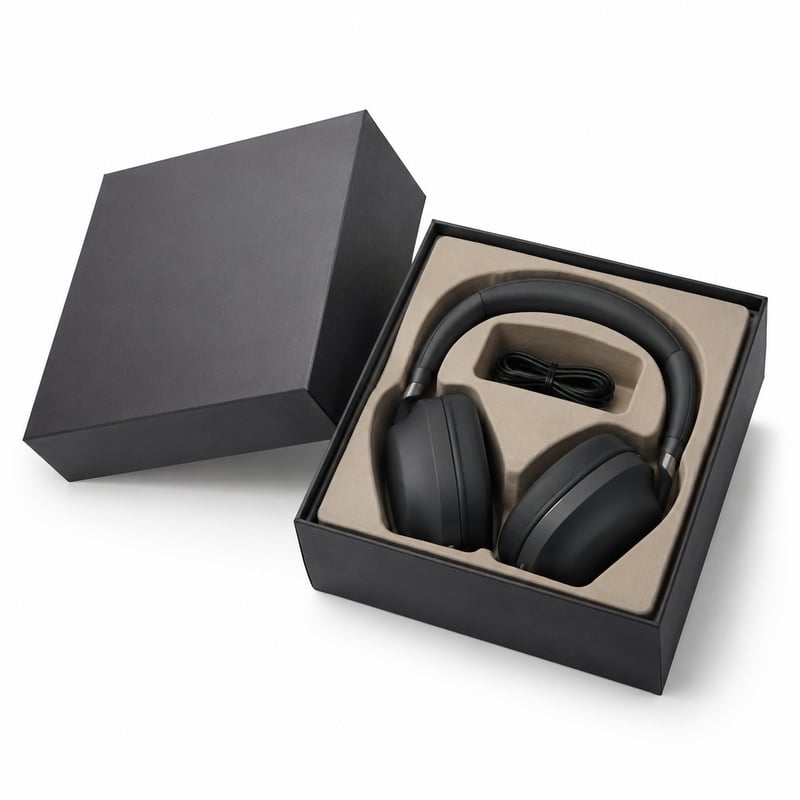 Boîte à couvercle et fond pour casque audio