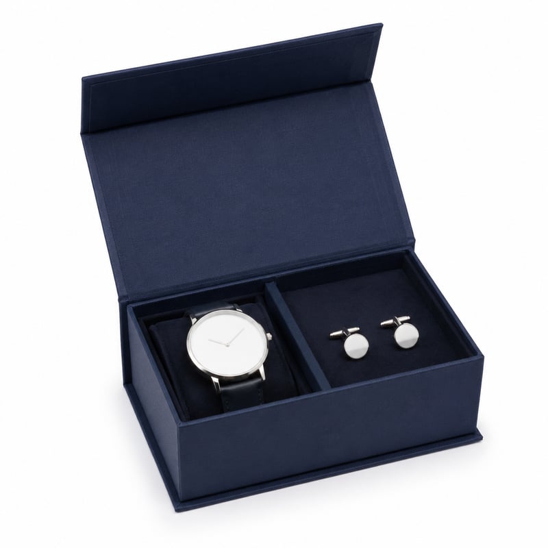 Boîte magnétique montre et boutons de manchette