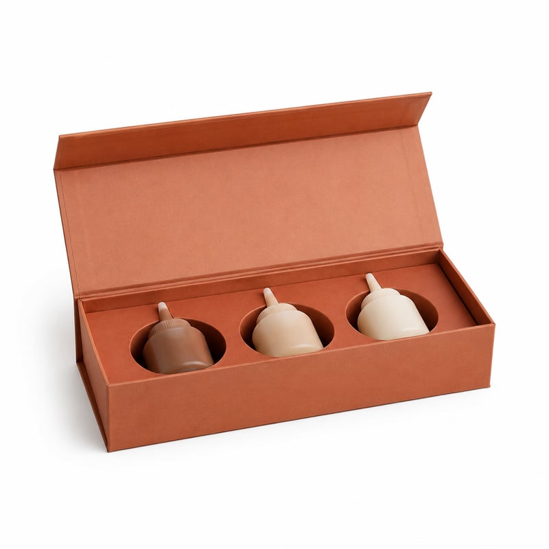 Boîte rigide pour trio de condiments
