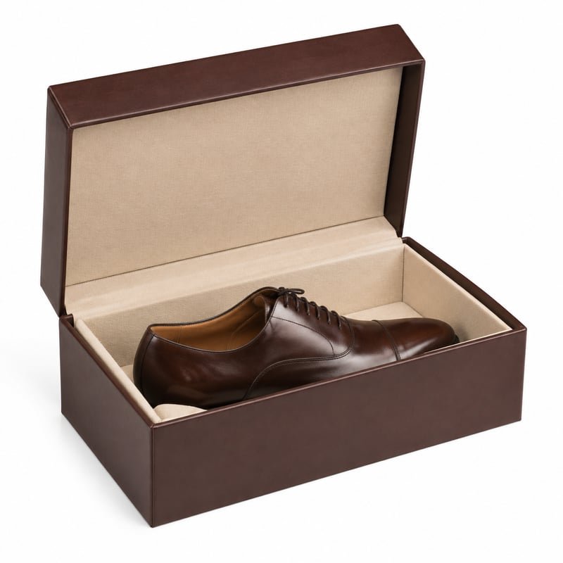 Boîte rigide pour chaussures en cuir